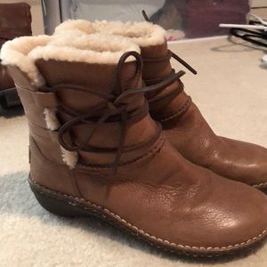 Ugg lace up fur booties